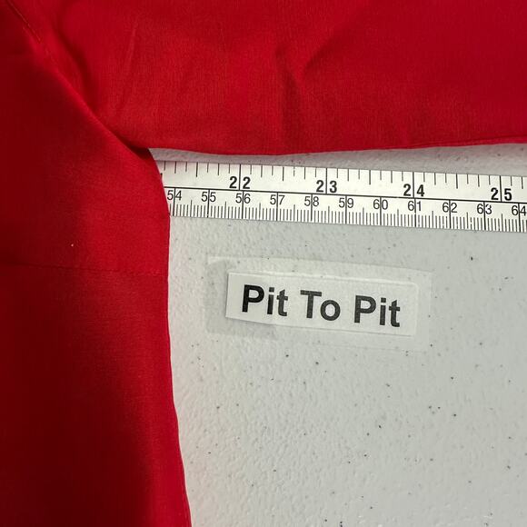 Karen Arnold Womens Silk Button Up Top Size L Red Old Money Quiet Luxury - Picture 5 of 7